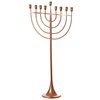 Vintiquewise Modern Solid Metal Judaica Hanukkah Menorah 9 Branched Candelabra, Copper Finish Large QI004119.BR.L